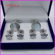 VAGULA Super qualité perle collier de boutons de manchettes goujons bouton Hl161282